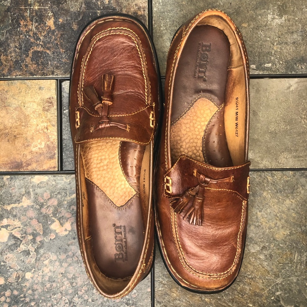 Børn Brown Slip on Tassel Leather Loafer Shoe 9.5